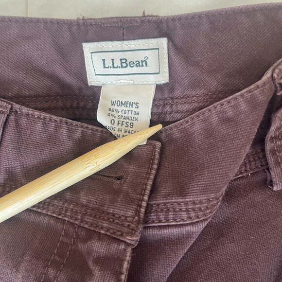 L.L. Bean Chocolate Brown Wide Leg Cotton Pants - Picture 2 of 7